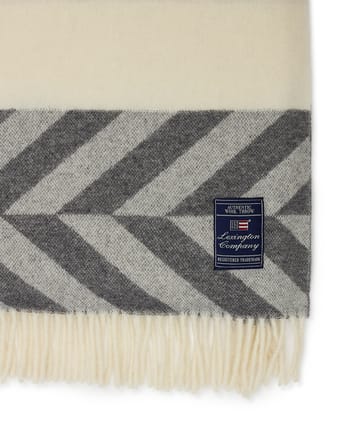 Herringbone Striped Recycled Wool peite 130x170 cm - Gray-off white - Lexington