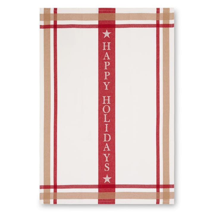 Holiday keittiöpyyhe 50x70 cm - Valkoinen-punainen - Lexington