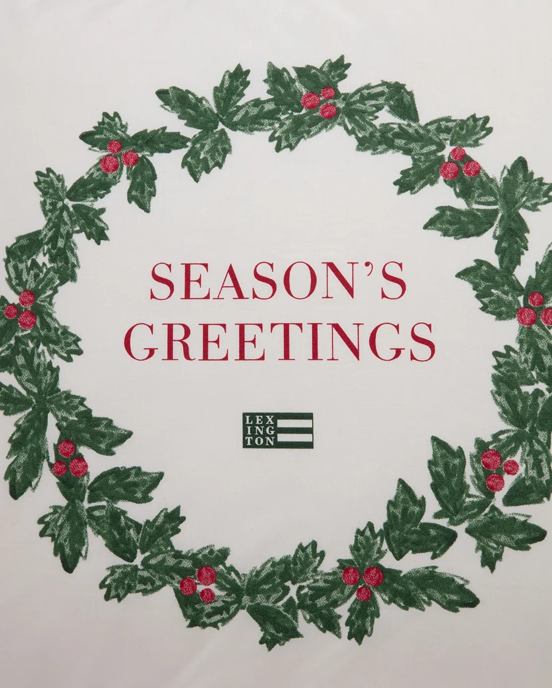 Holiday Printed Organic Cotton -tyynyliina 50 x 60 cm, White-green-red Lexington