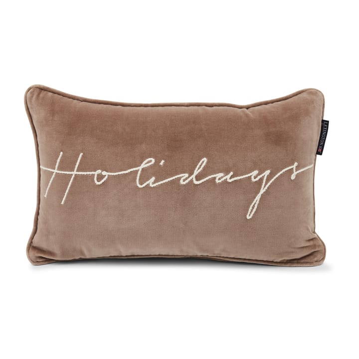 Holidays Cotton Velvet tyyny 30x50 cm, Mid brown-white Lexington