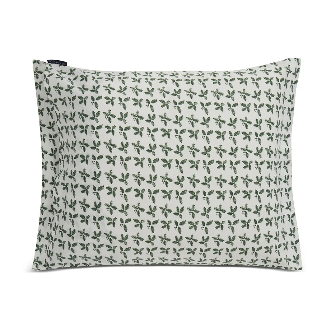 Holly Printed Cotton Sateen -tyynyliina 50 x 60 cm, White-green Lexington