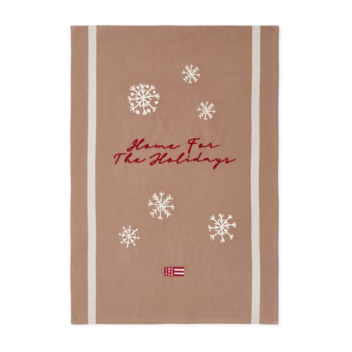 Home for the Holidays keittiöpyyhe 50x70 cm - Mid brown-off white-red - Lexington