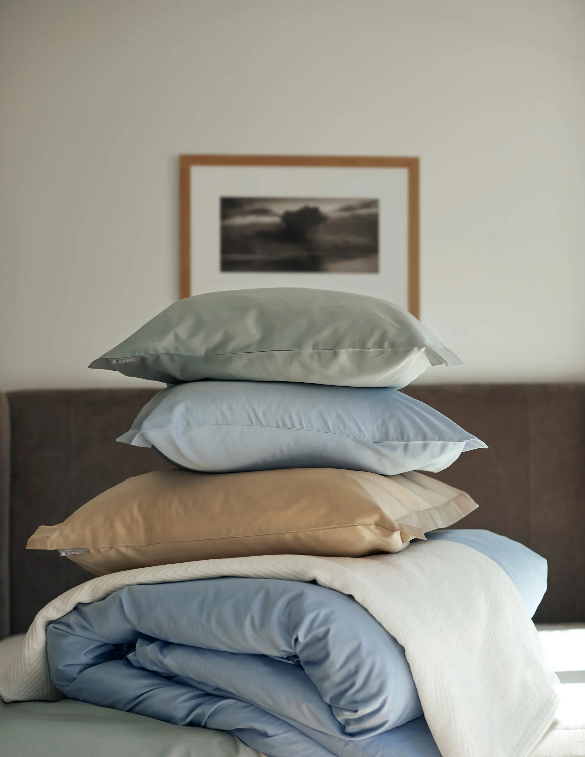 Hotel Cotton Sateen tyynyliina 50x60 cm, Sage green Lexington