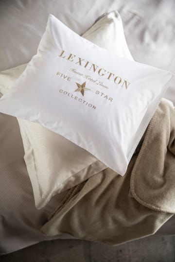 Hotel Embroidery tyynyliina 50x60 cm - Valkoinen-Vaaleanbeige - Lexington