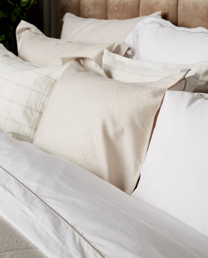 Hotel Percale pussilakana 220x220 cm, Valkoinen-Vaaleanbeige Lexington