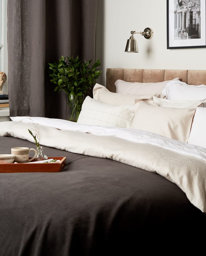 Hotel Percale tyynyliina 50x60 cm, Valkoinen-Vaaleanbeige Lexington