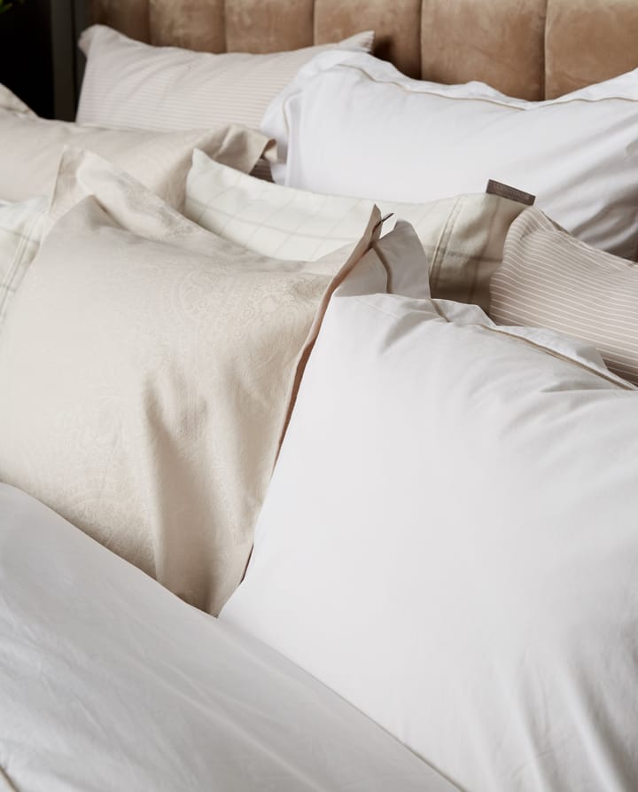 Hotel Percale tyynyliina 65x65 cm, Valkoinen-Vaaleanbeige Lexington