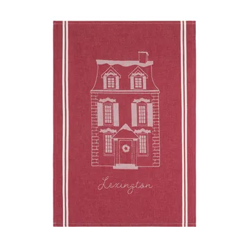 House ekologinen puuvillainen keittiöpyyhe 50x70 cm - Punavalkoinen - Lexington
