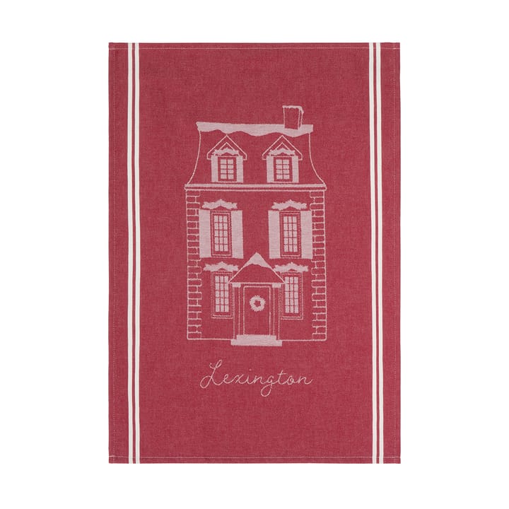 House ekologinen puuvillainen keittiöpyyhe 50x70 cm - Punavalkoinen - Lexington