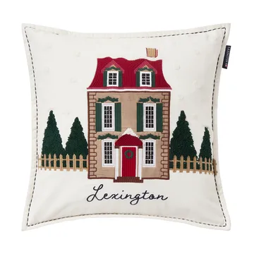 House ekologinen samettipuuvillainen tyynynpäällinen 50x50 cm - White multi - Lexington