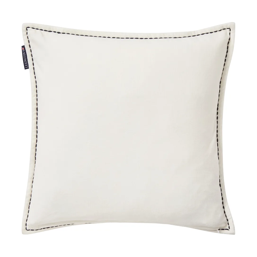 House ekologinen samettipuuvillainen tyynynpäällinen 50x50 cm, White multi Lexington