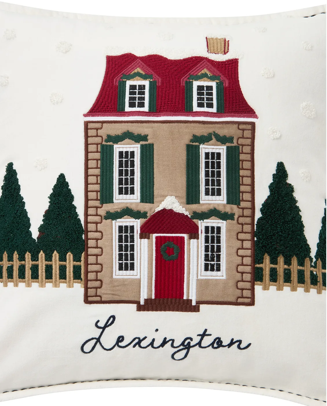 House ekologinen samettipuuvillainen tyynynpäällinen 50x50 cm, White multi Lexington