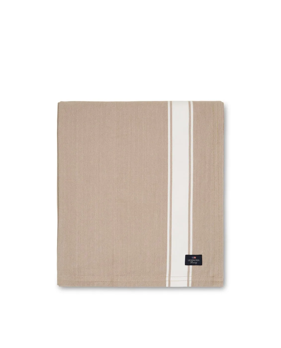 Icons Cotton Herringbone pöytäliina 150x250cm, Beige-valkoinen Lexington