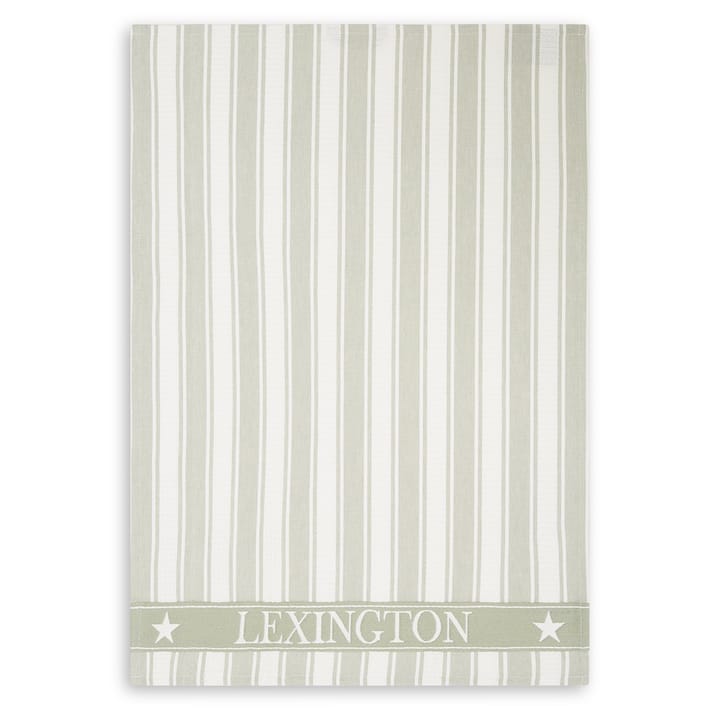 Icons Waffle Striped -keittiöpyyhe 50 x 70 cm - Sage green-white - Lexington