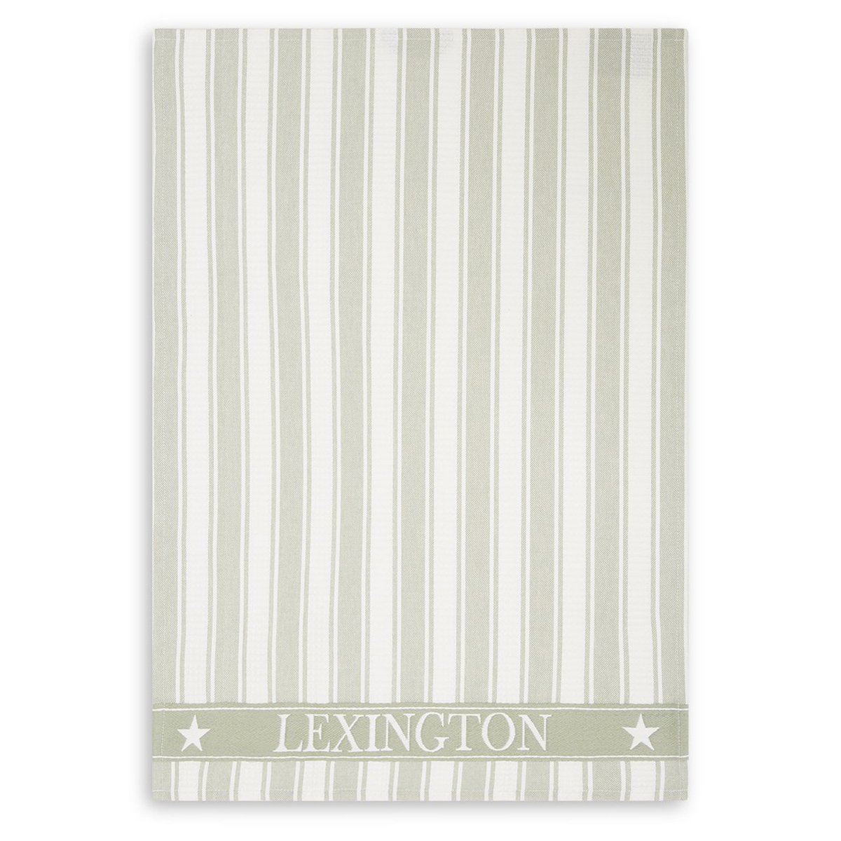 Lexington Icons Waffle Striped -keittiöpyyhe 50 x 70 cm Sage green-white