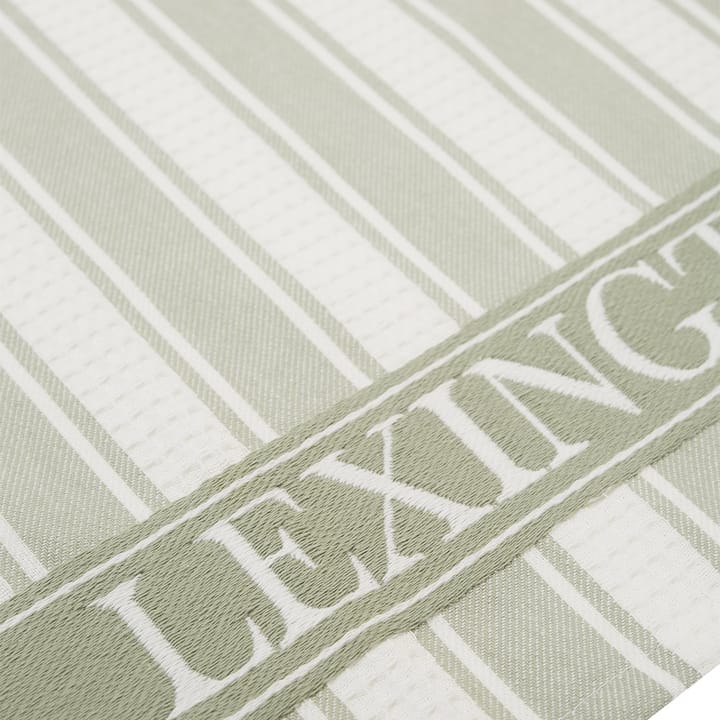 Icons Waffle Striped -keittiöpyyhe 50 x 70 cm - Sage green-white - Lexington