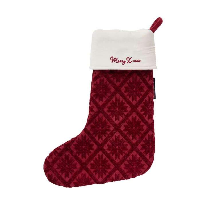 Jacquard ekologinen puuvilla/viskoosi joulusukka - Punainen - Lexington