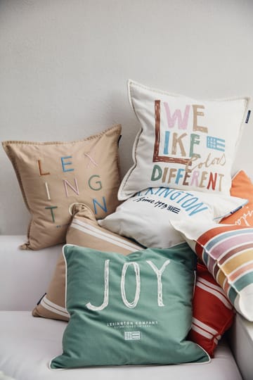 Joy Organic Cotton Canvas -tyynynpäällinen 50x50 cm - Light green-white - Lexington