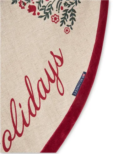 Jute Cotton Christmas Tree -joulukuusenmatto Ø 110 cm - Natural-punainen - Lexington