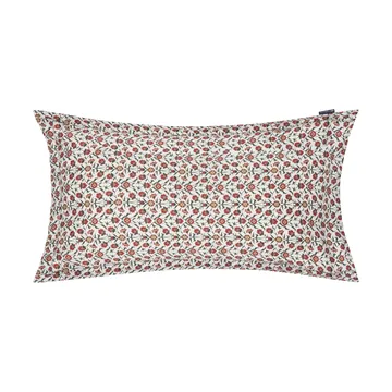 Kukkakuvioitu puuvillasatiini tyynyliina 50x90 cm - White-red-green-beige - Lexington