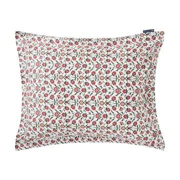 Kukkakuvioitu puuvillasatiini tyynyliinat 50x60 cm - White-red-green-beige - Lexington