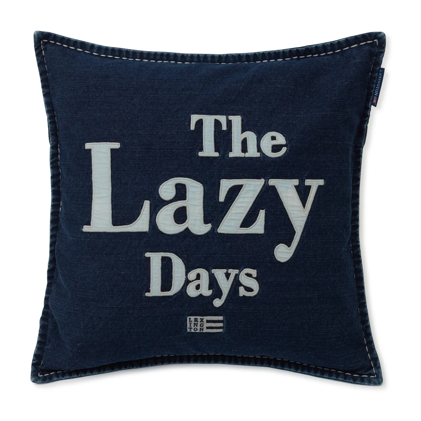 Lazy Days Denim Twill Cotton -tyynynpäällinen 50x50 cm, Denim blue Lexington