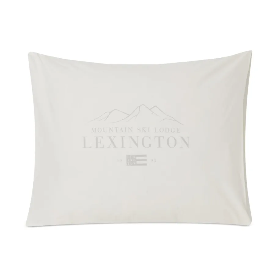 Lexington Printed Cotton Poplin -tyynyliina 50 x 60 cm, White-light gray Lexington