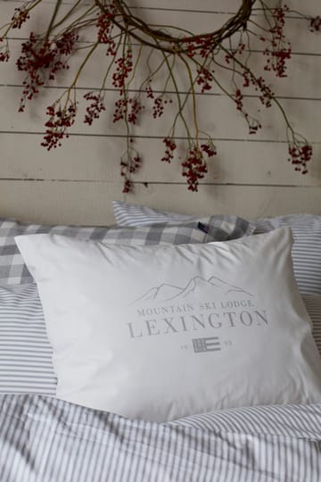 Lexington Printed Cotton Poplin -tyynyliina 50 x 60 cm - White-light gray - Lexington