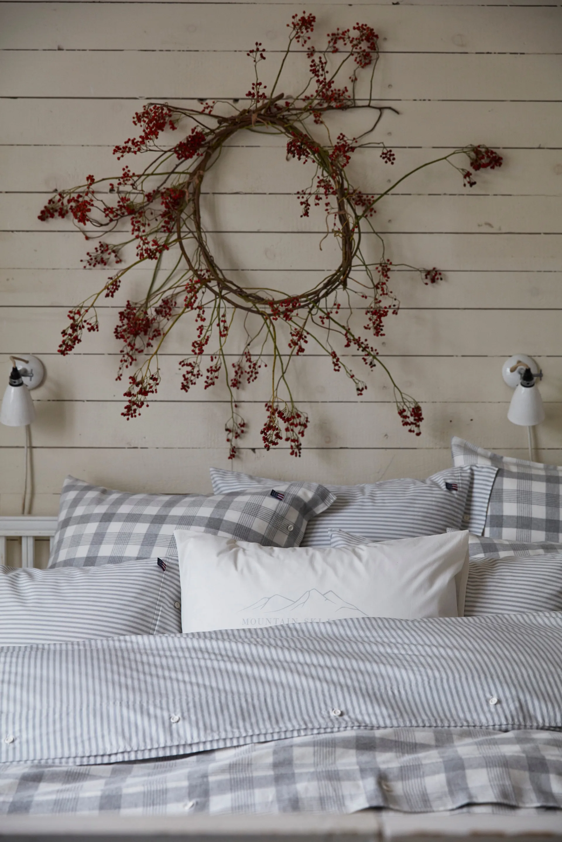 Lexington Printed Cotton Poplin -tyynyliina 50 x 60 cm, White-light gray Lexington