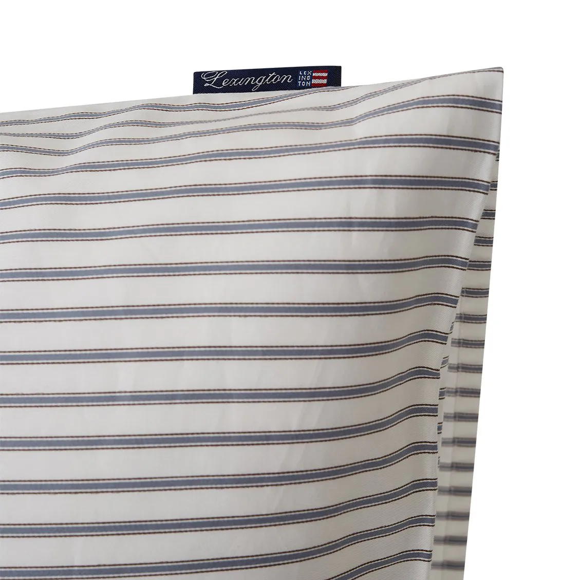Lexington Striped -tyynyliina tencel 50x60 cm, White-steel blue Lexington