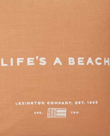 Life's A Beach Embroidered -tyynynpäällinen 50 x 50 cm - Beige-valkoinen - Lexington