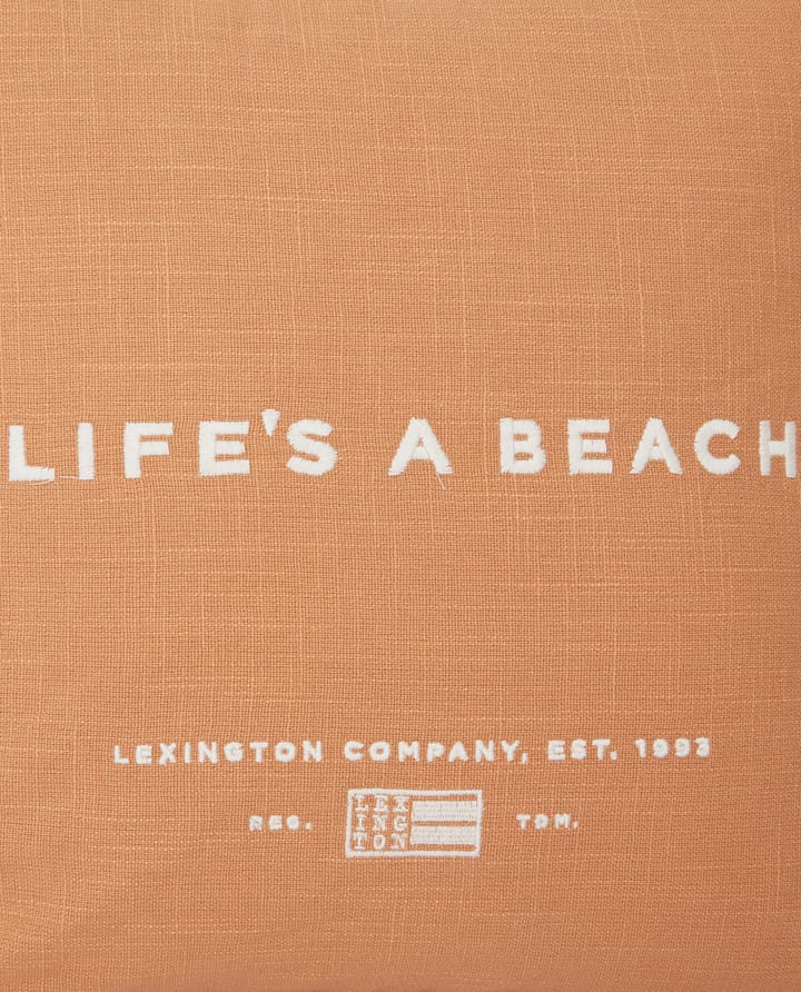 Life's A Beach Embroidered -tyynynpäällinen 50 x 50 cm, Beige-valkoinen Lexington