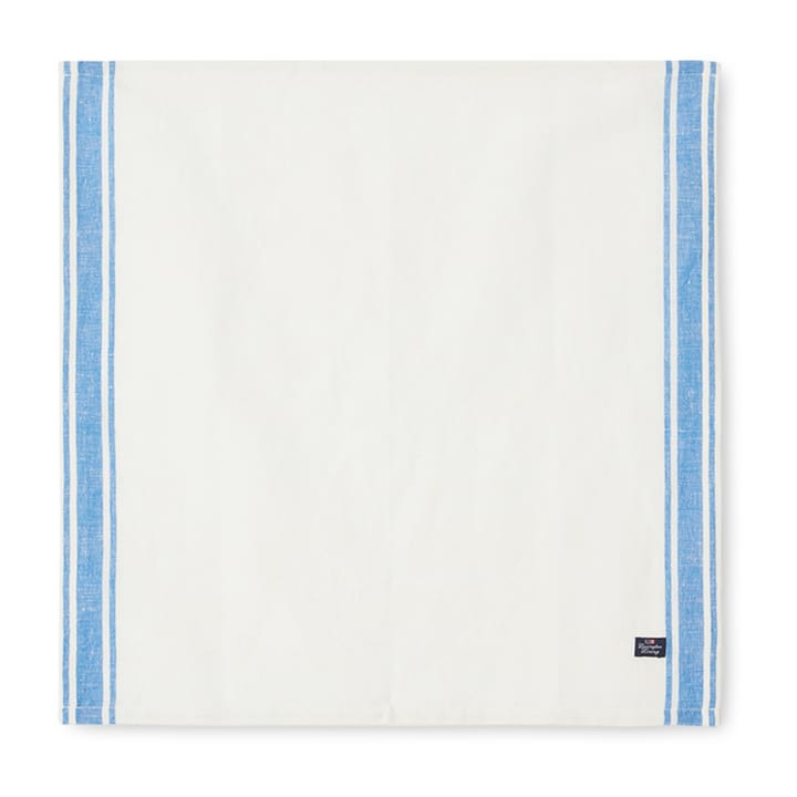 Linen Cotton Side Stripes -kangasservetti 50 x 50 cm - Sininen-valkoinen - Lexington