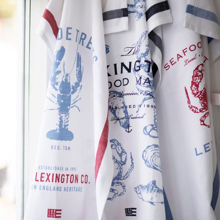 Lobster Twill -keittiöpyyhe 50 x 70 cm - White-red-blue - Lexington