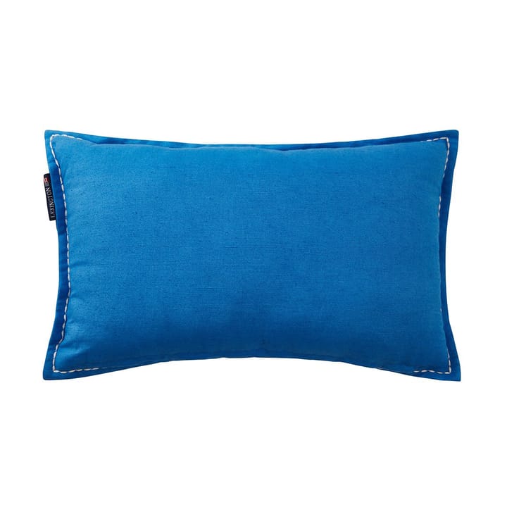 Logo Embroidered Linen/Cotton tyyny 30x50 cm, Blue Lexington