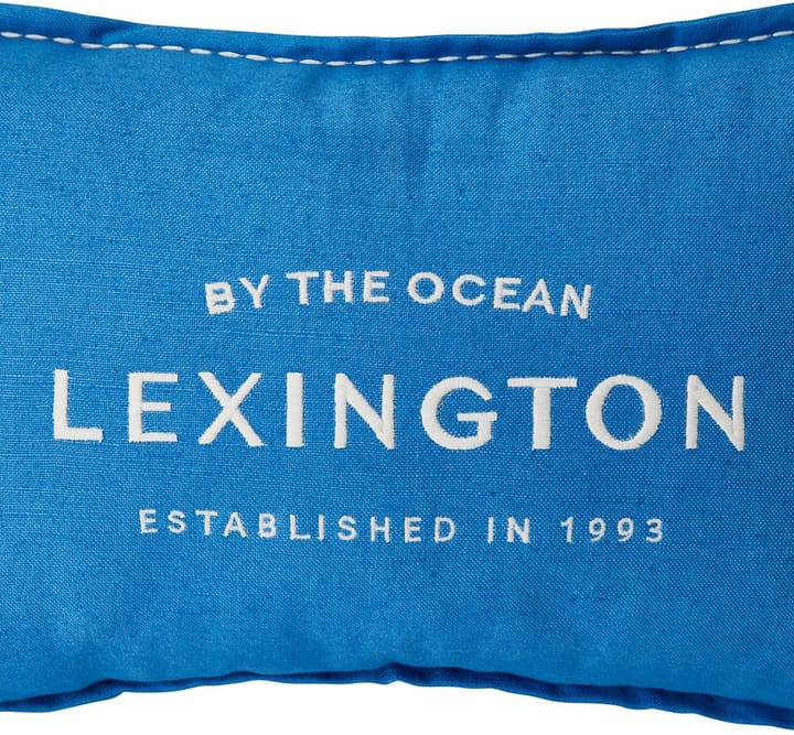 Logo Embroidered Linen/Cotton tyyny 30x50 cm - Blue - Lexington