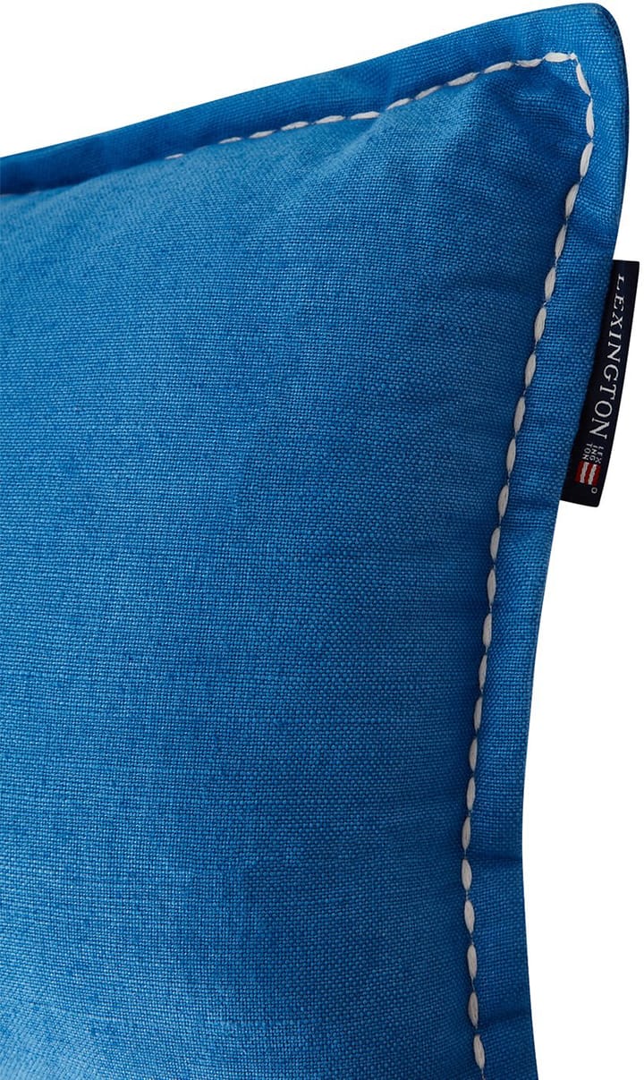 Logo Embroidered Linen/Cotton tyyny 30x50 cm, Blue Lexington
