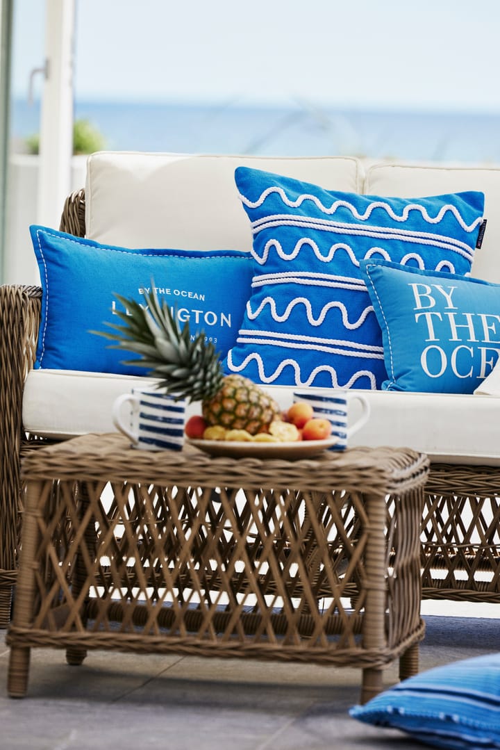 Logo Embroidered Linen/Cotton tyyny 30x50 cm, Blue Lexington