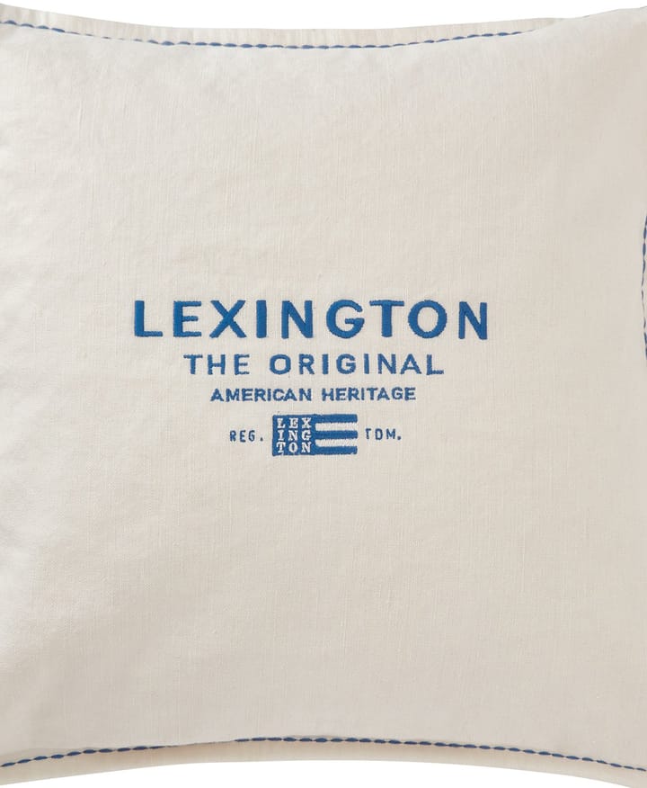 Logo Embroidered Linen/Cotton tyynynpäällinen 50x50 cm - White - Lexington