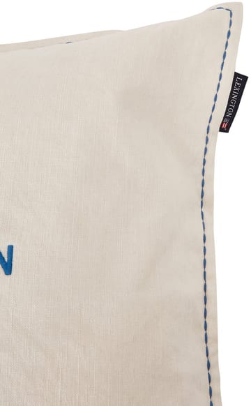 Logo Embroidered Linen/Cotton tyynynpäällinen 50x50 cm - White - Lexington