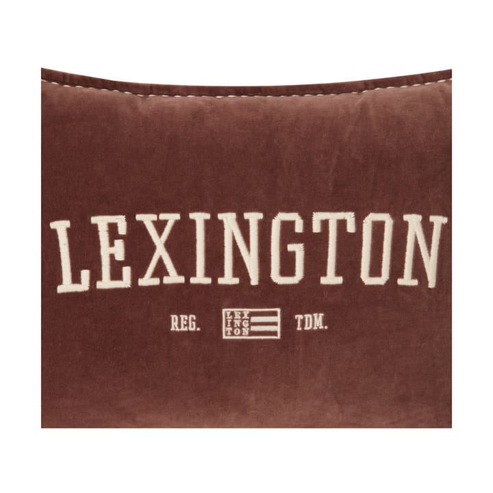 Logo Message Organic Cotton Velvet -tyyny 40 x 60 cm - Brown - Lexington