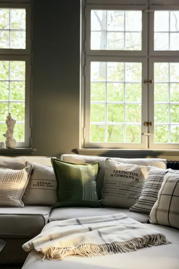 Logo Organic Cotton Canvas tyynynpäällinen 50x50 cm - White - Lexington