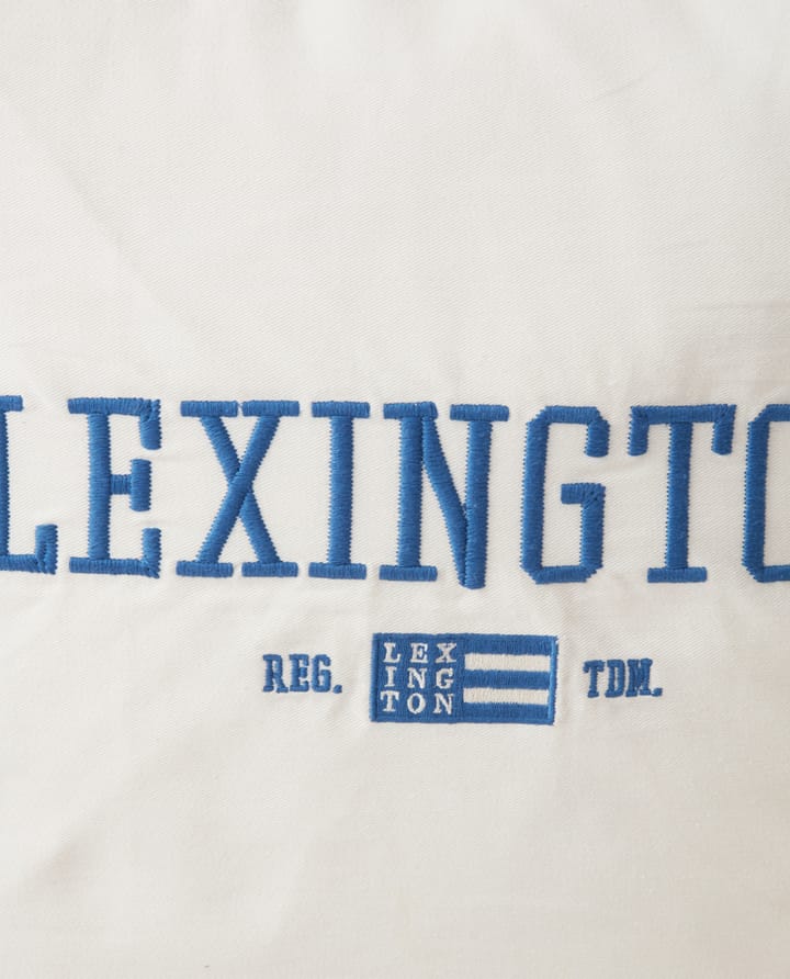 Logo Organic Cotton Twill -tyynynpäällinen 50 x 50 cm - Valkoinen-sininen - Lexington