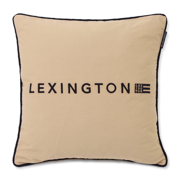 Logo Organic Cotton Twill -tyynynpäällinen 50x50 cm - Beige-dark blue - Lexington