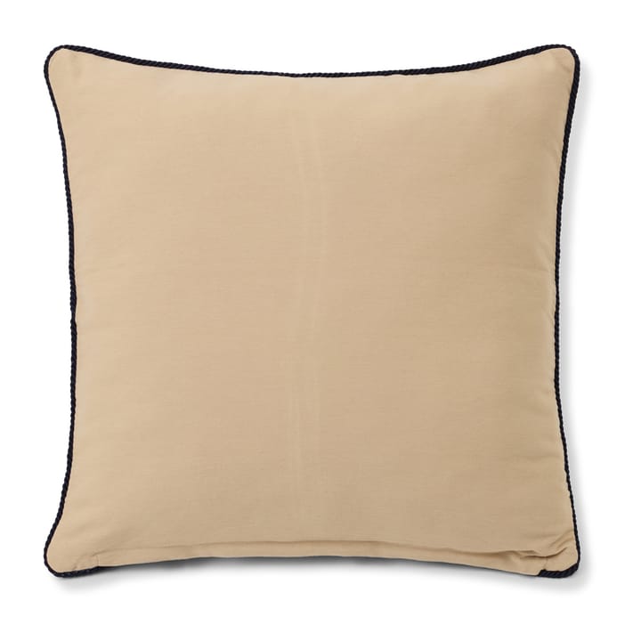 Logo Organic Cotton Twill -tyynynpäällinen 50x50 cm - Beige-dark blue - Lexington