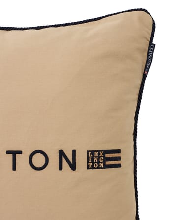 Logo Organic Cotton Twill -tyynynpäällinen 50x50 cm - Beige-dark blue - Lexington