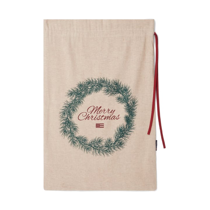Merry Christmas Jute Cotton -joululahjasäkki 65 x 95 cm, Natural Lexington