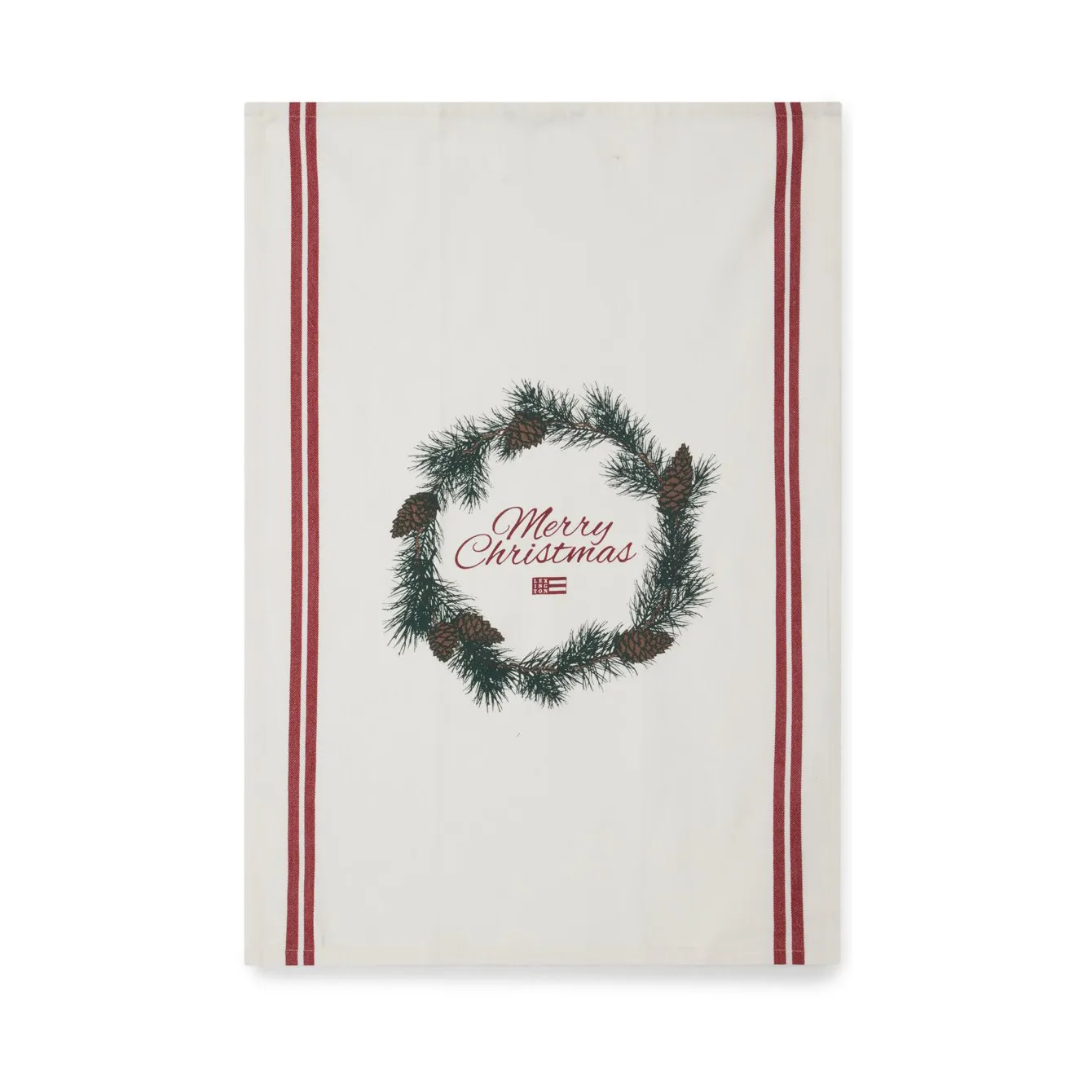 Merry Christmas Organic Cotton -keittiöpyyhe 50 x 70 cm, White-red-green Lexington