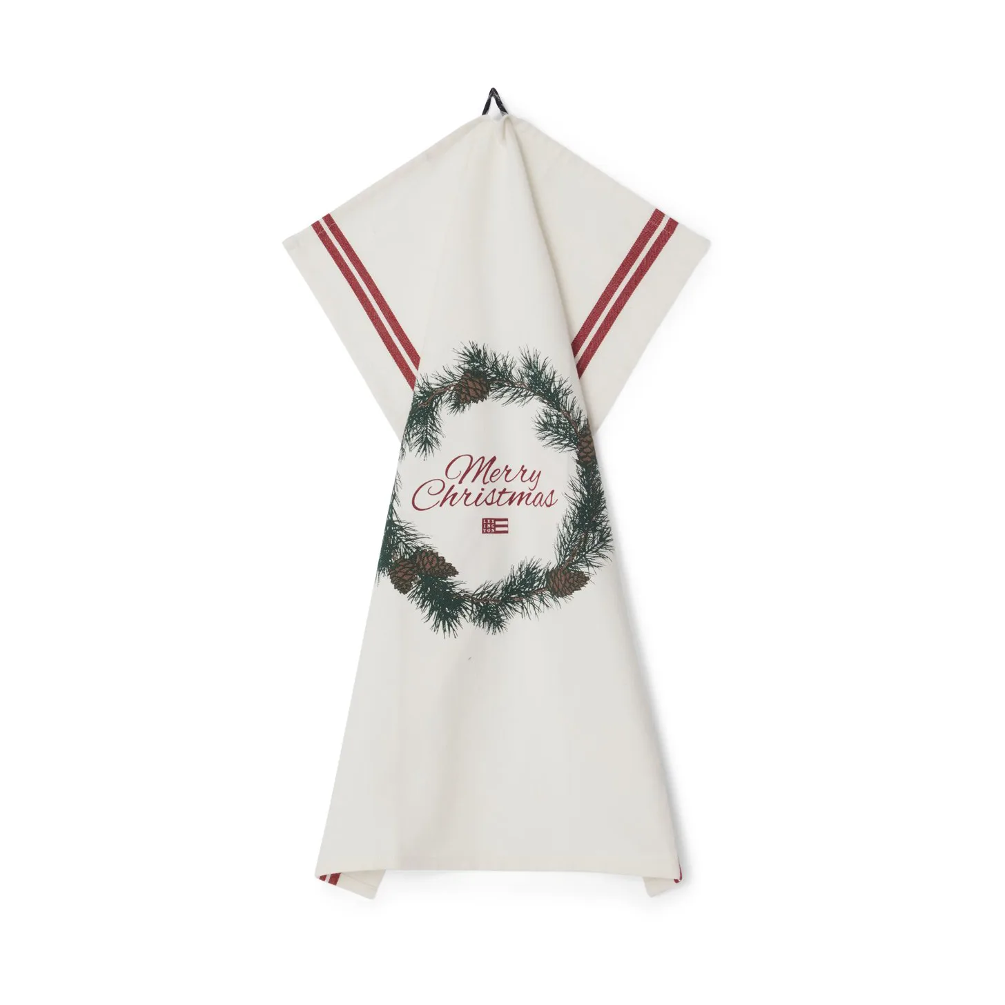 Merry Christmas Organic Cotton -keittiöpyyhe 50 x 70 cm, White-red-green Lexington