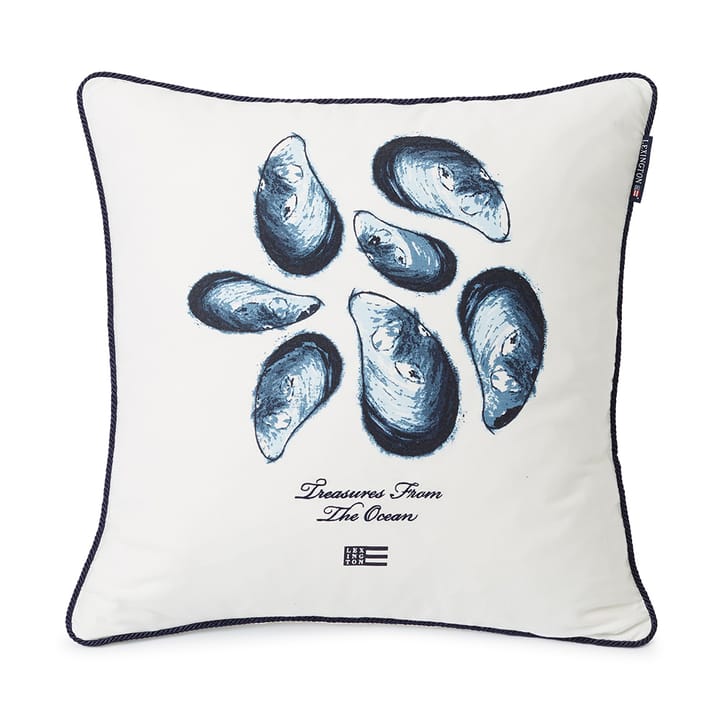 Mussels Twill -tyynynpäällinen 50 x 50 cm - White-blue - Lexington